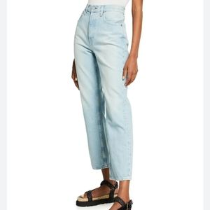 Trave Gia Button Fly Straight Leg High Waist Crop Jeans 23 Waist